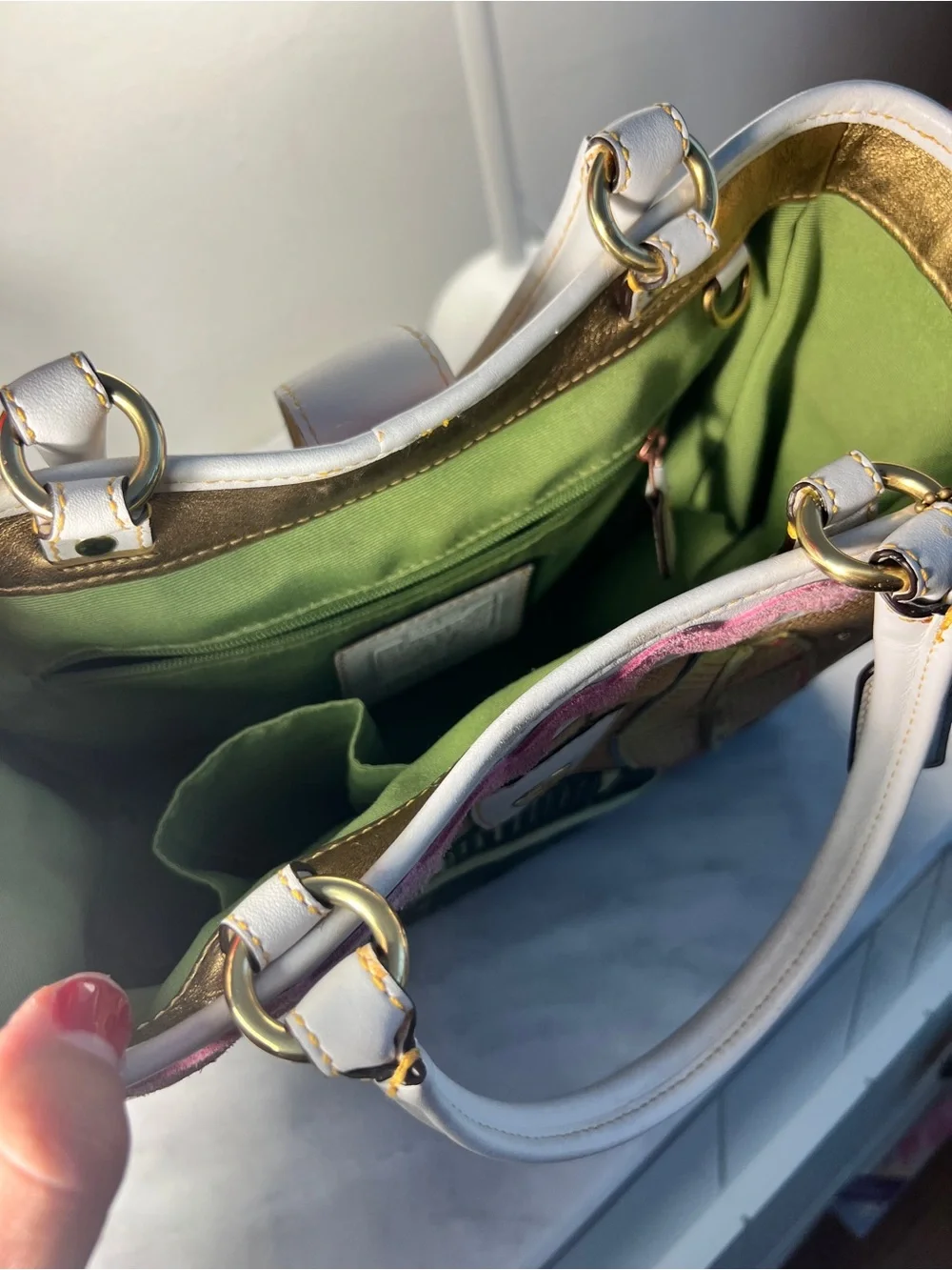 VINTAGE Coach RARE Y2K Leafy Ladybug Boxy Straw Tote Bag Limited Edition 4439 - Picture 12 of 17